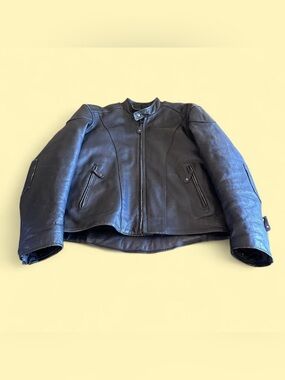 Vintage River Road Black Leather Motorcycle Jacket Men’s L 44 Heavyweight